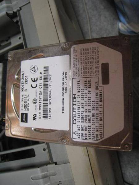 MK4313MAT Toshiba IDE - HDD 4.3GB 4200RPM 東芝 4GB ハードディスク 