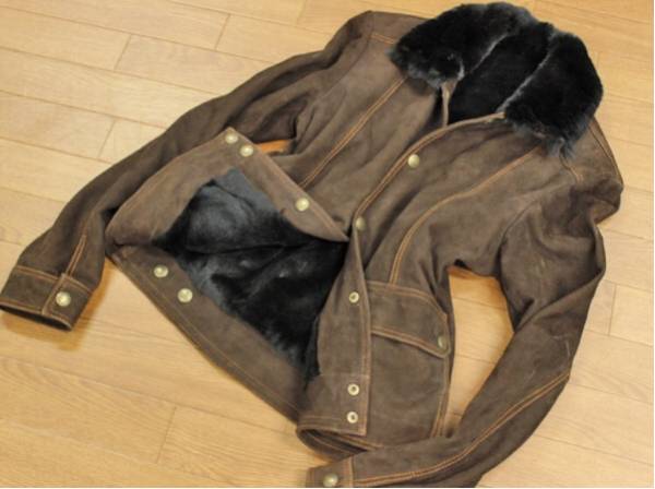 豪華総ファー毛皮裏地 最高級メンズレザーブルゾン