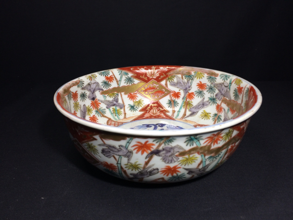 古伊万里 | 唐草文 バラ - 江戸後期 赤絵 金彩 菊 向付 5客 膾
