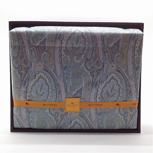 中古 ETRO エトロ 羽毛肌掛けふとん 布団 ペイズリー柄 ゴールド(その他)