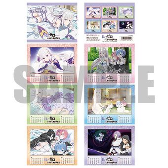 C91　KADOKAWA リゼロ　2017年卓上カレンダー＋缶バッジセット