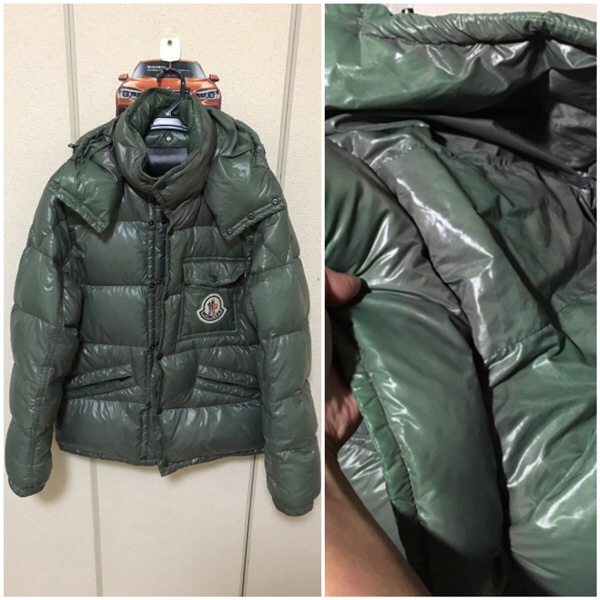 訳ありジャンク出品 モンクレール k2 オリーブ 経年変色ヤケ大