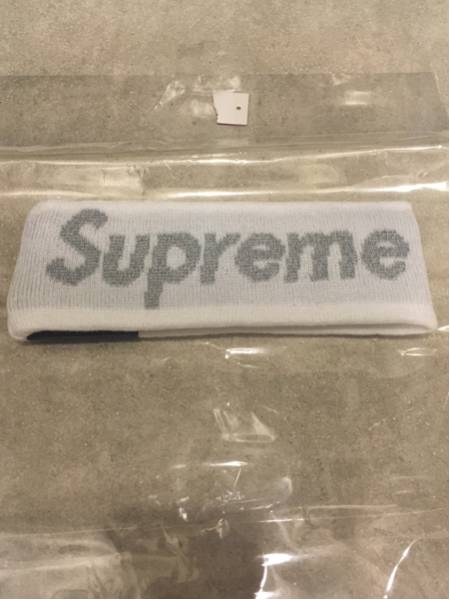 Supreme × New Era Reflective Logo Headband ヘッドバンド 白 Supreme