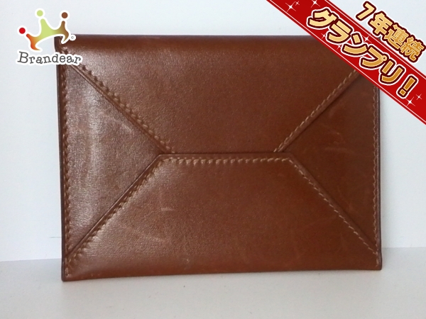 メンズ 極美品 HERMES エルメス カルヴィ ボックスカーフ カードケース 