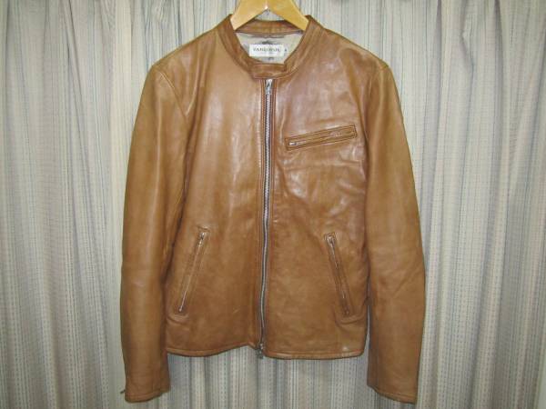 ヴァンキッシュ高級ラムレザー シングルライダースジャケットM★