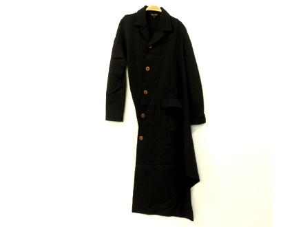 中古品 COMME des GARCONS ウール 変形 コート 黒 S , 中古 