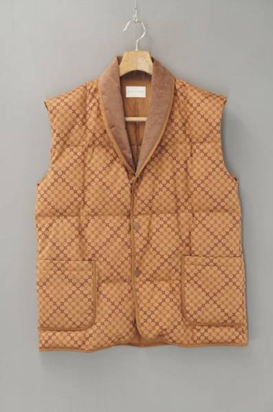 G825*CELINE/セリーヌ*マカダム柄ダウンベスト*ルームウェア