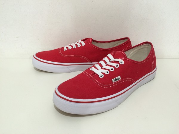 VANS AUTHENTIC US10 オーセンティック バンズ 28cm レッド ホワイト