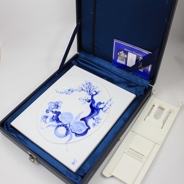 Meissen マイセン ブルーオーキッド 陶板画【いおき質店】 マイセン