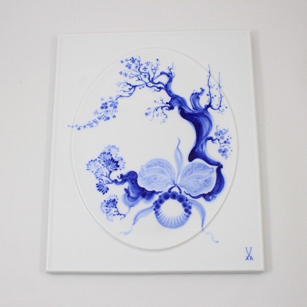 Meissen マイセン ブルーオーキッド 陶板画【いおき質店】 ブルー