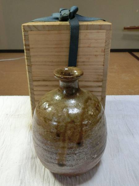 伊勢崎淳 酒器 共箱 人間国宝 栞 備前徳利 備前焼 共布 徳利 徳利』共