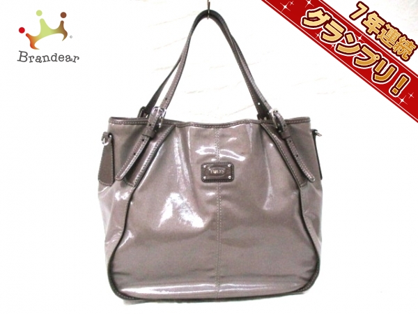 トッズ ハンドバッグ Gバッグ グレー×ダークブラウン TOD'S