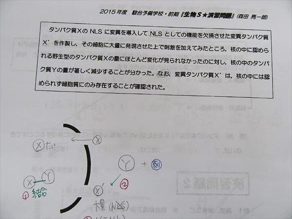 HY15-041 駿台 生物S Part1/2 2015 前/後期 計4冊 森田亮一朗