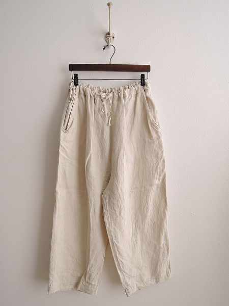 チアー cheer *リネンイージーワイドパンツM *レディース麻バギーベージュ0217