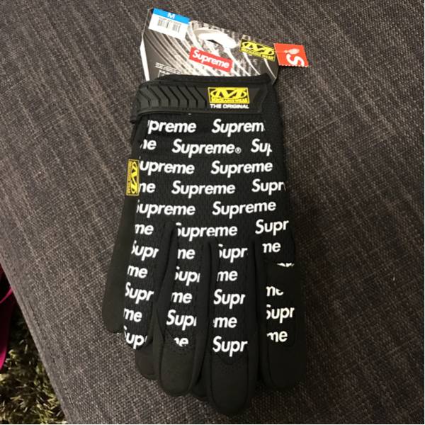 17SS Supreme Mechanix Original Work Gloves M Black 黒 グローブ ワーク 手袋 スモールロゴ シュプリーム