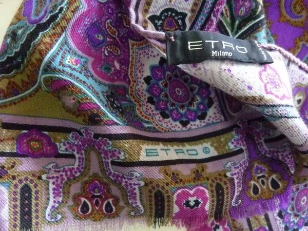 ETRO:春色らしい素敵なストールシルクウール　新品同様