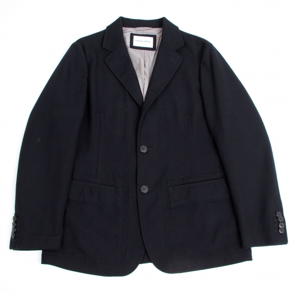 ジョルジオ アルマーニGIORGIO ARMANI ステッチデザイン2Ｂジャケット 紺52