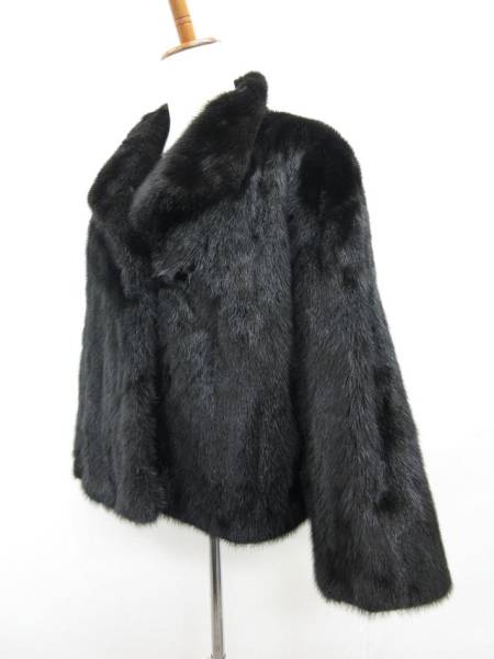 MOONBAT FUR ダークブラウン ノーカラー ミンクファージャケット 美品