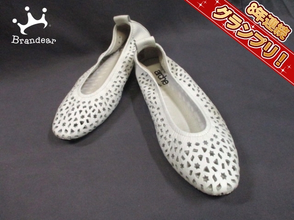 アルシュ フラットシューズ 37 レディース 白 レザー arche