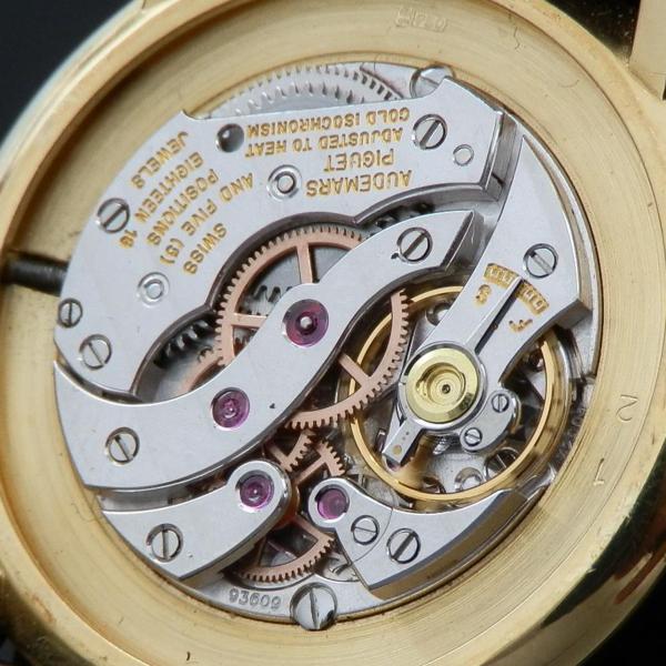 激希少18金無垢シャンパンゴールド ディスクケース★オーデマ・ピゲ ウルトラスリム★1966年頃 薄型Cal.818モジュール名機キャリバー2001_8