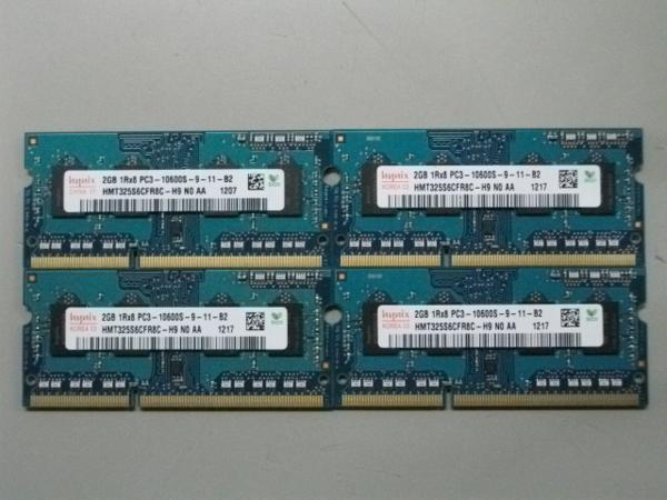 DDR3メモリ hynix PC3-10600 2GB×4枚 計8GB 送料無料 Z3917