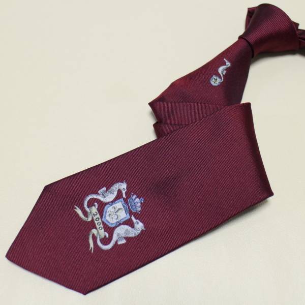 未使用★ドミニクフランスジャカードネクタイ★クラウン★竜の落とし子★エンジ