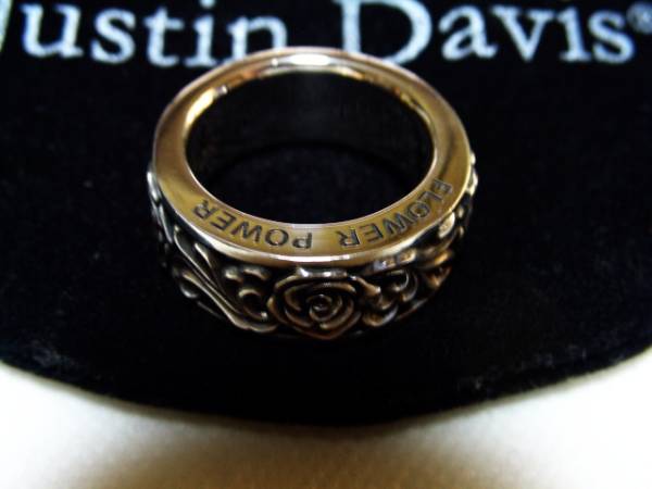 正規品 Justin Davis SV.925 リング 13号 「FLOWER POWER」 販売証明付き 美品