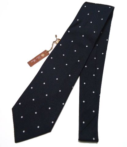 新品正規伊製LORO PIANA ロロピアーナ シルクツイル ドットネクタイ