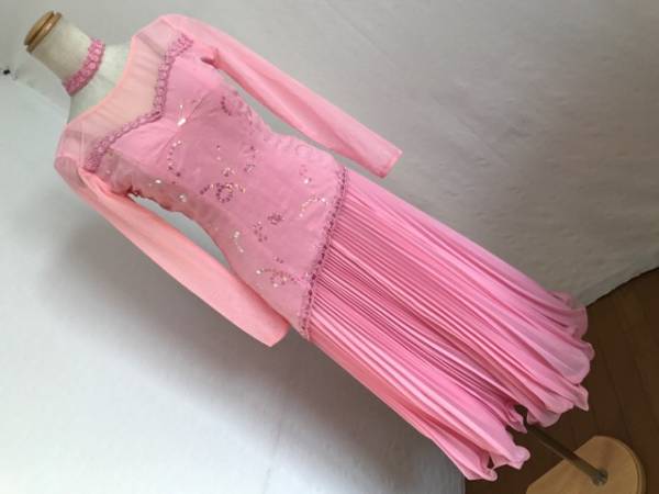 C28099●セキネ ダンス 衣装 ドレス 桃色 7号（S）