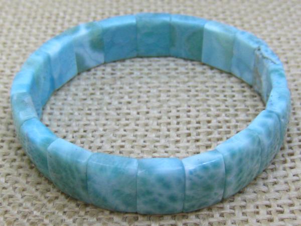 0123w842 天然宝石★【ドミニカ共和国産の10Aラリマー】★バングル 12x8.5mm