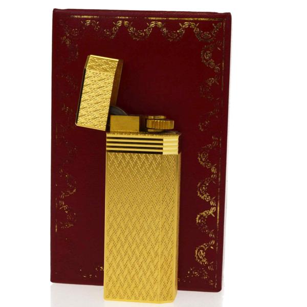 【中古】 美品 カルティエ Cartier 五角形 ガスライター ゴールド 保存箱付き 着火OK 06H611