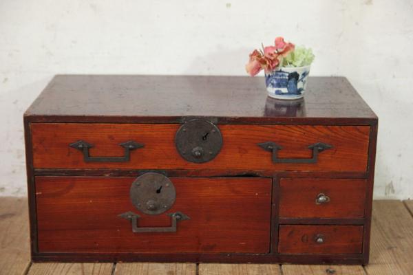 E429 前欅船机/庄内小箪笥/小引き出し/時代箪笥/和家具/道具箪笥/