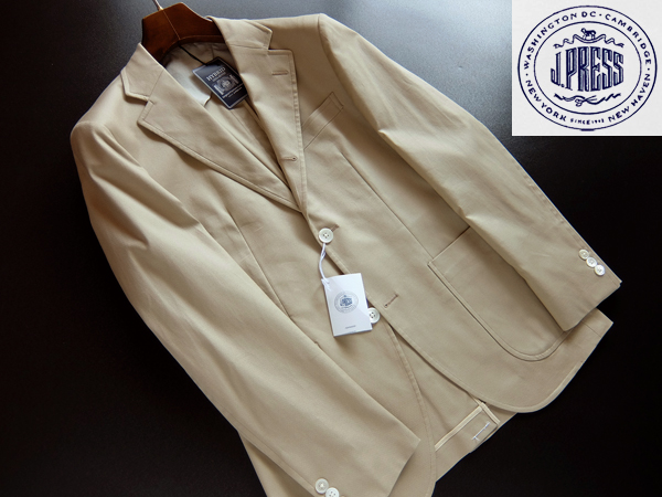 新品◆春夏★J.PRESS Jプレス★綿ストレッチジャケット L ベージュ