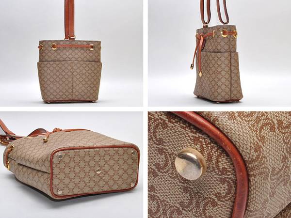 CELINE/セリーヌ ショルダーバッグ PVC×レザー マカダム柄 ベージュ