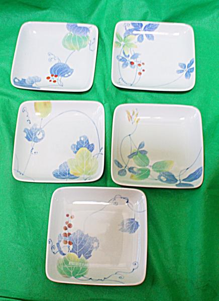 新品たち吉こずえ 角皿5客セット(中皿)｜売買されたオークション情報