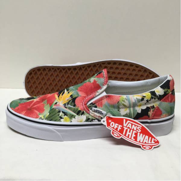 VANS バンズ CLASSIC SLIP ON/（DIGI ALOHA）BLACK TRUE WHITE 27cm 新品 海外企画 US9