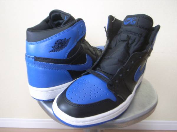 デッドストック 2001年製 NIKE ナイキ AIR JORDAN 1 RETRO 136066 041 エア ジョーダン 1 レトロ ブラック黒ｘブルー青US7(未使用)RGR2645