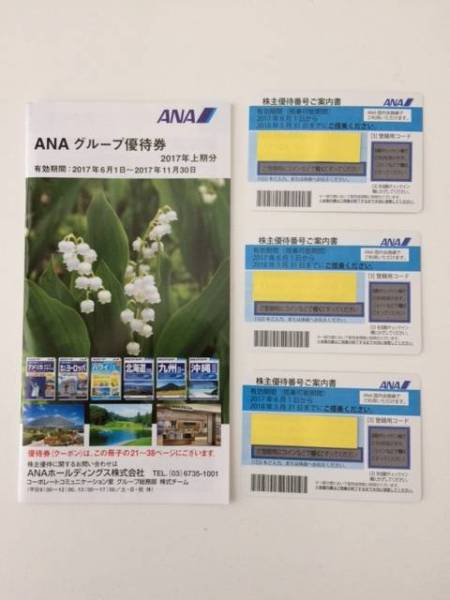 送料無料レターパックライト 最新2018.5.31 ANA株主優待券3枚セット