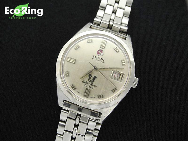 1円 ジャンク品 ラドー ゴールデンホース 57石 メンズ腕時計 シルバーカラー AD832