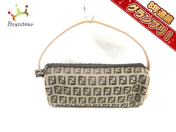 バッグ FENDI(フェンディ) ハンドバッグ ズッカ柄 ベージュ×ブラウン