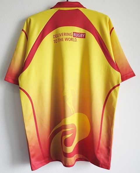 ラグビーワールドカップ2011　DHL　ジャージ　黄×赤　Lサイズ