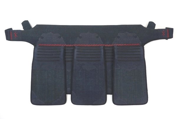 h2374◇剣道防具◆垂単品◆手刺1.5分◆6段飾◆左右の大垂に色あせあり