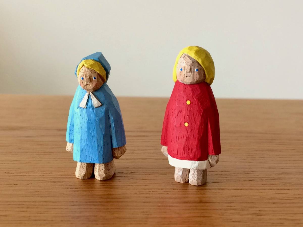 新品 貴重 木工作家 江籠正樹さん 木彫り人形 2体セット/検索 三谷龍二