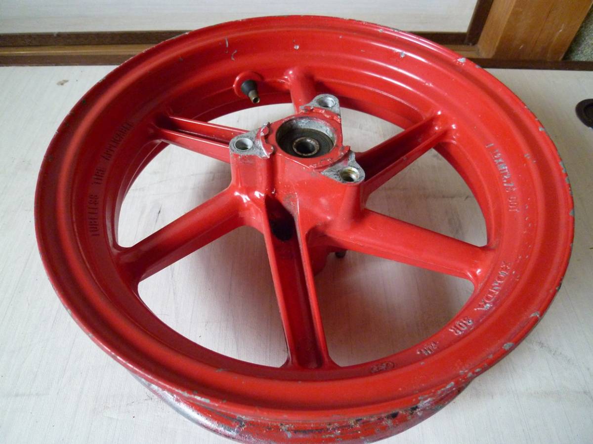 ☆M☆ NSR50 後期型 フロント6本スポークホイール 赤 BT601付き