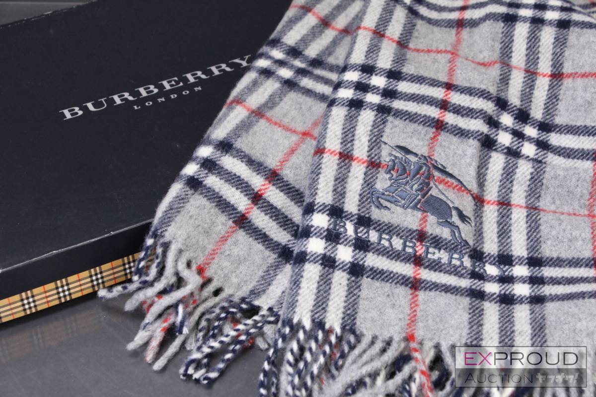 買取 福岡 美品☆BURBERRY バーバリー グレー ノバチェック ひざ掛け 