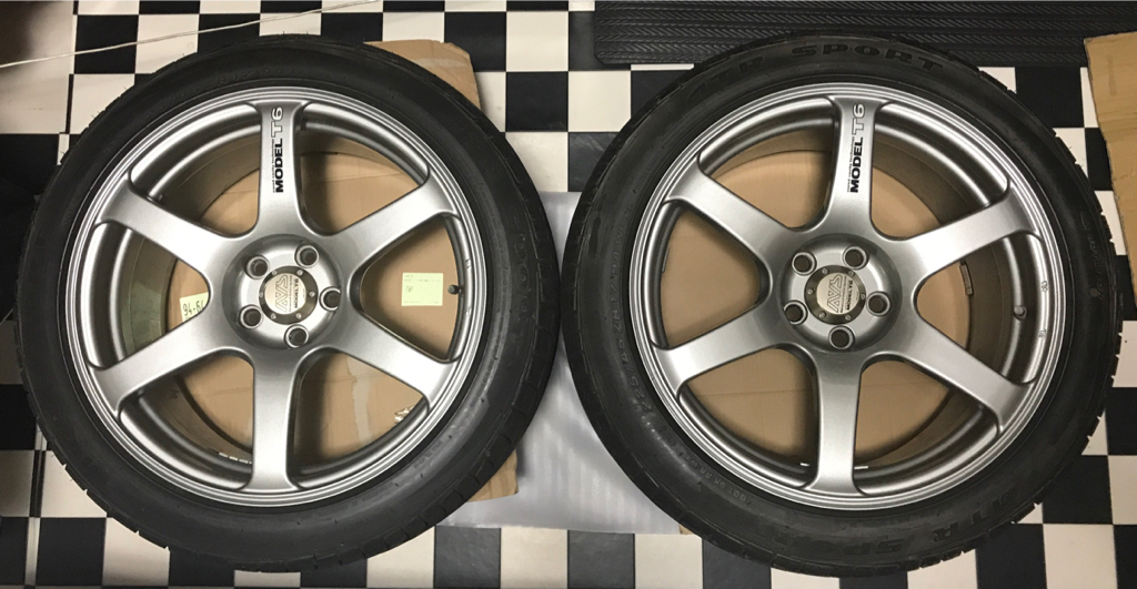 ヨコハマ 美品 AVS MODEL T6 8J +45 5穴 PCD100 4本セット 86