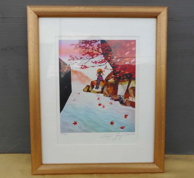 ■藤城清治 版画 直筆サイン■A8