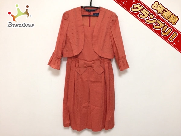 エムズグレイシー M'S GRACY レディーススーツ ワンピースセットアップ オレンジ レディース フラワー/リボン 美品