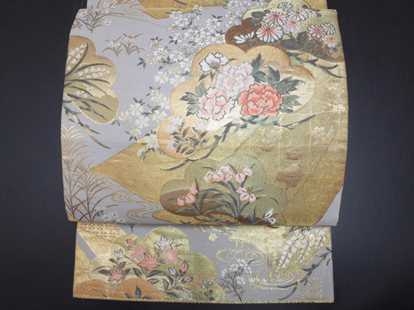 ★ｎａａｎａ5656★ｒ067.典雅　みやび錦　四季花文様　袋帯