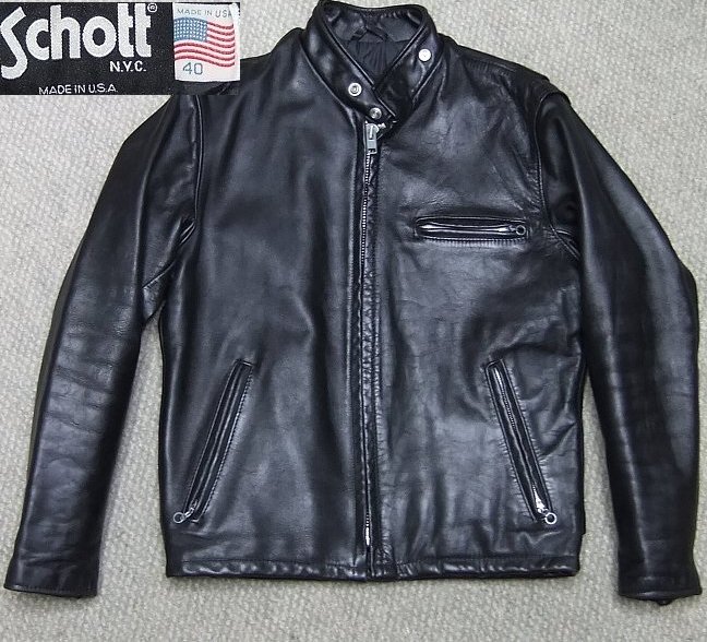 ◇即決！641Q【40】schott 黒シングルライダース 米国製 ショット